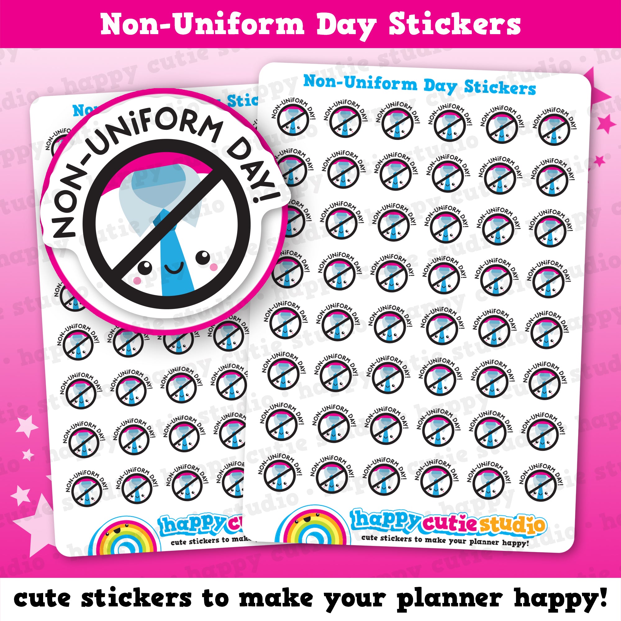 48 Cute Non-Uniform Day/Mufti Day/Home Clothes/College/School Planner Stickers