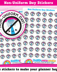 48 Cute Non-Uniform Day/Mufti Day/Home Clothes/College/School Planner Stickers