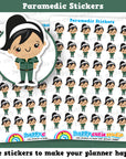 36 Cute Paramedic Girl Planner Stickers