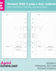 DIGITAL DOWNLOAD - 1P2P - Design No. 1 - Undated Daily Personal Printable Planner Inserts / PDF