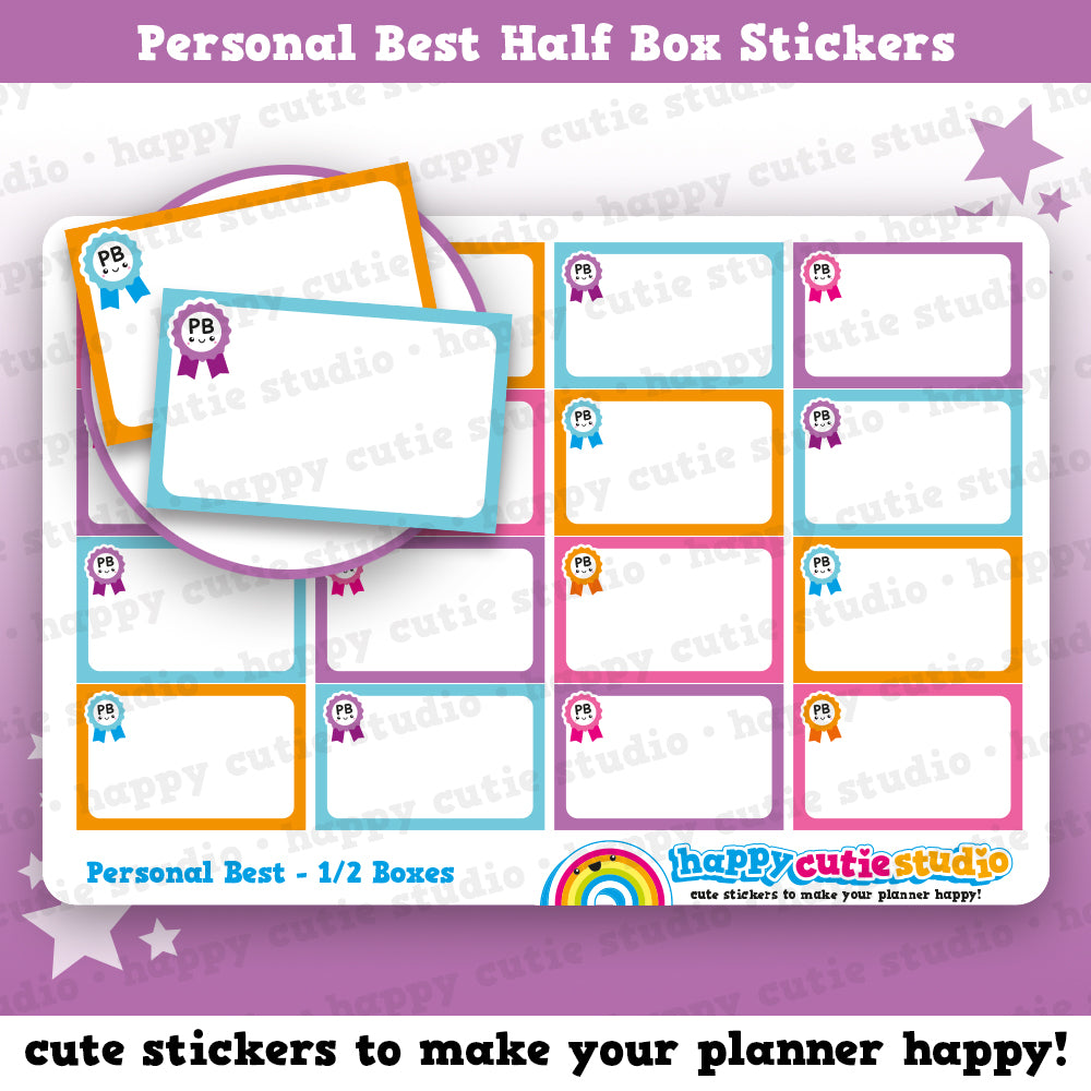 16 Cute Personal Best/PB Half Box Planner Stickers