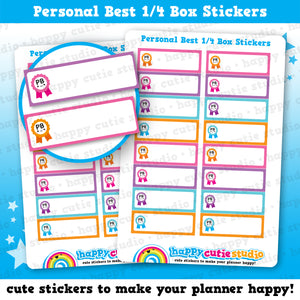 16 Cute Personal Best/PB Quarter Box Planner Stickers