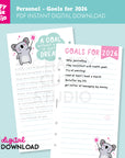 DIGITAL DOWNLOAD - 2026 Goals Personal Printable Planner Inserts - PDF