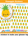 46 Cute Pineapple/Fruit/Health Planner Stickers