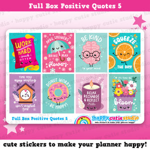 8 Full Box Positive Quotes 5/Functional/Practical Planner Stickers