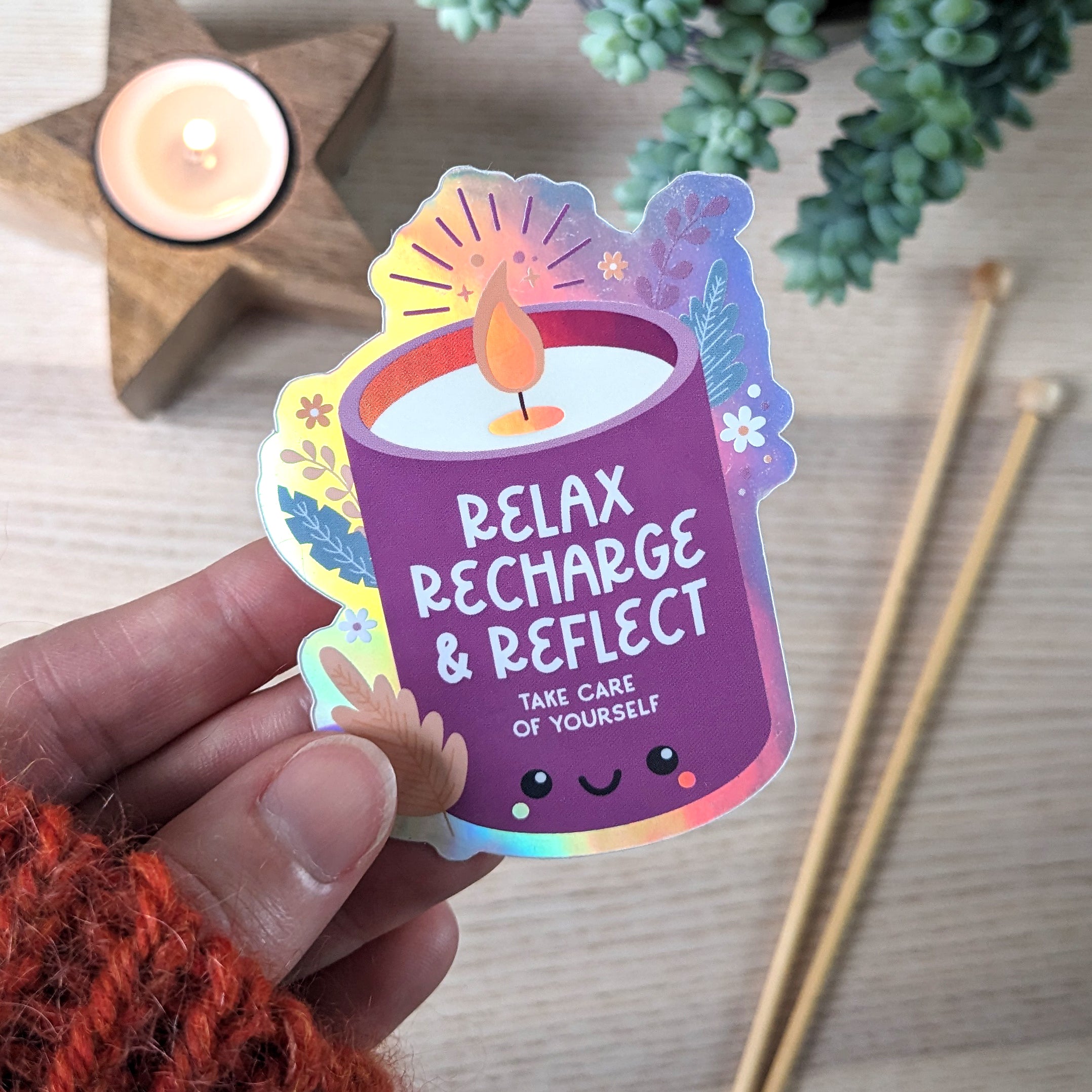 Happy Cutie Studio Relax, Recharge And Reflect Large Sticker/Laptop/Vinyl/Kawaii/Cute