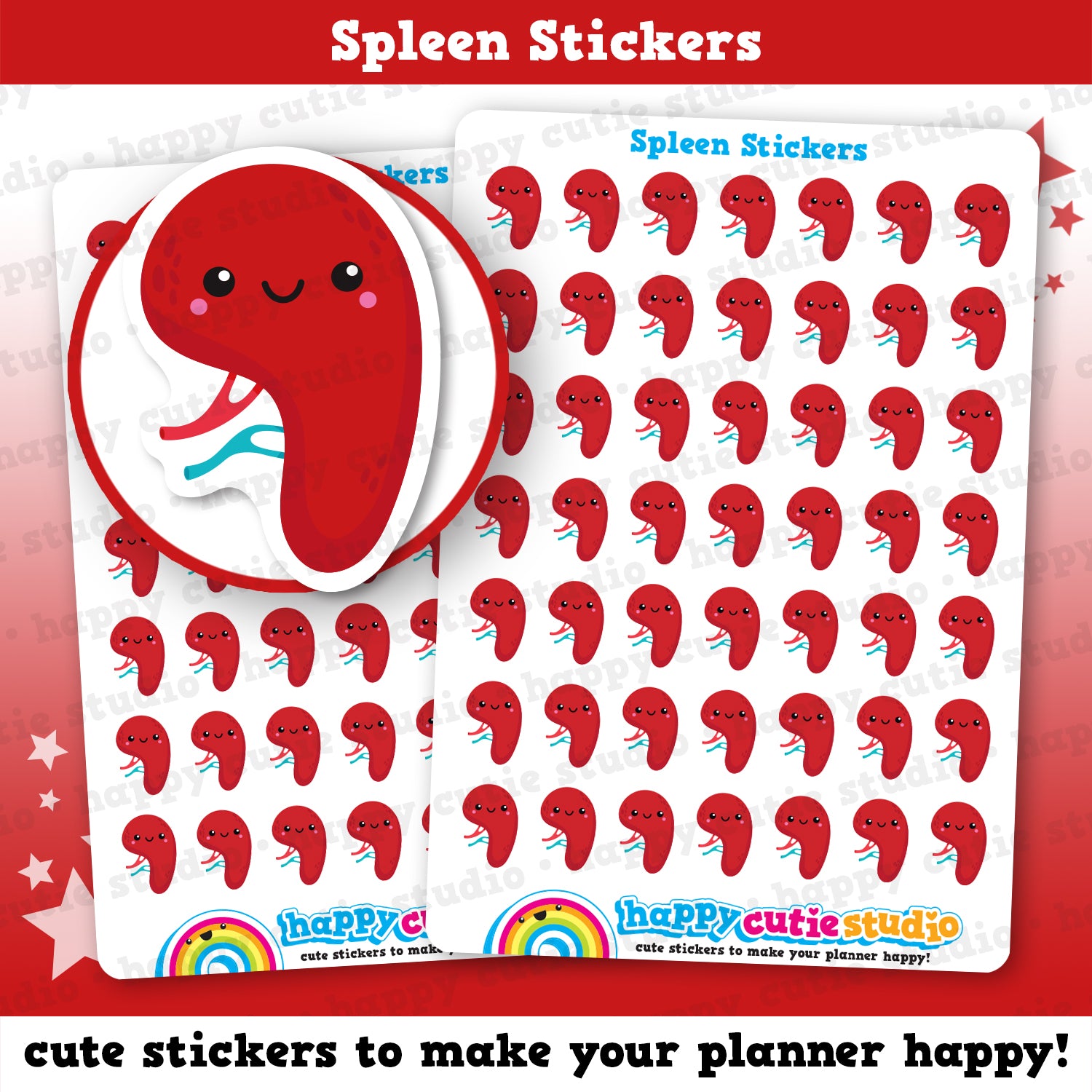49 Cute Spleen Planner Stickers