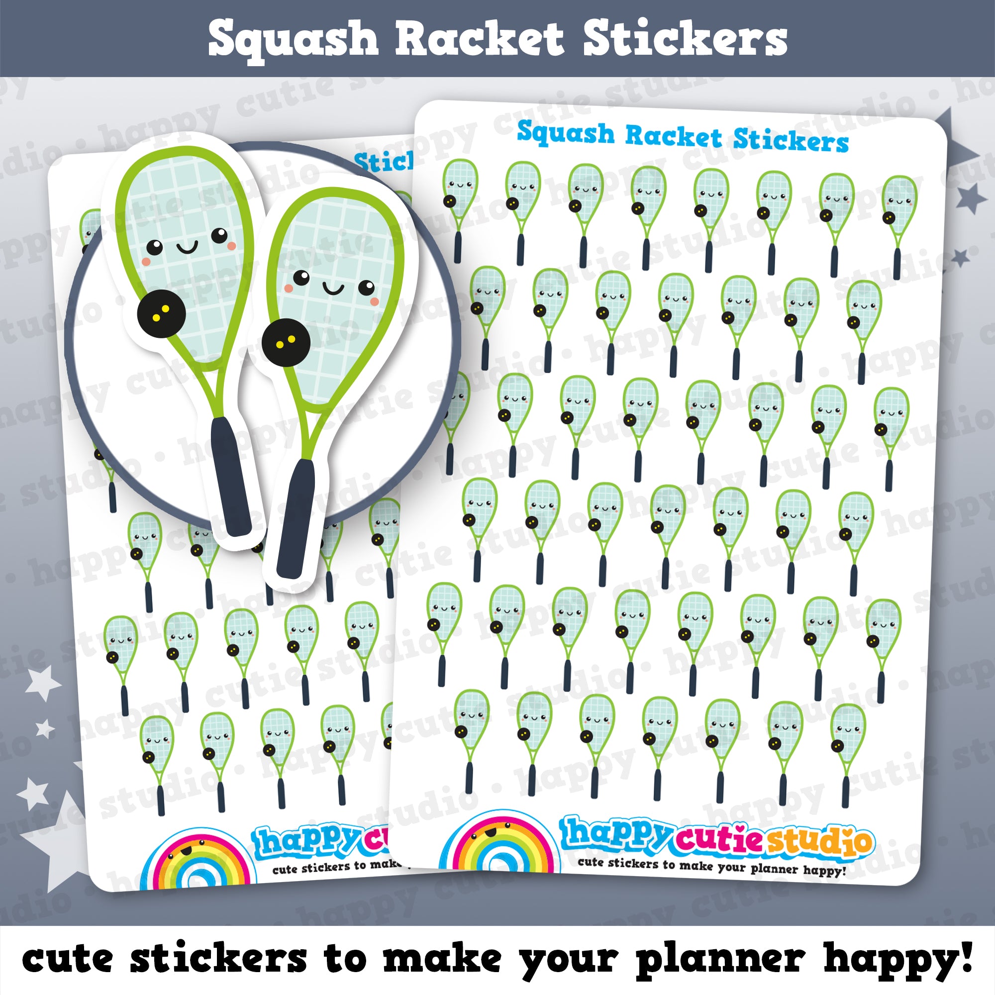 45 Cute Squash Racket/Sport Planner Stickers – HappyCutieStudio