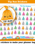 36 Cute Tip Run/Garbage/Rubbish Planner Stickers