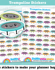 50 Cute Trampoline/Sport/Health Planner Stickers