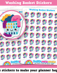 42 Cute Washing Basket/Laundry/Chores Planner Stickers