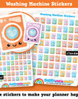 64 Cute Washing Machine/Laundry Planner Stickers