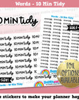 10 Min Tidy Words/Functional Planner Stickers