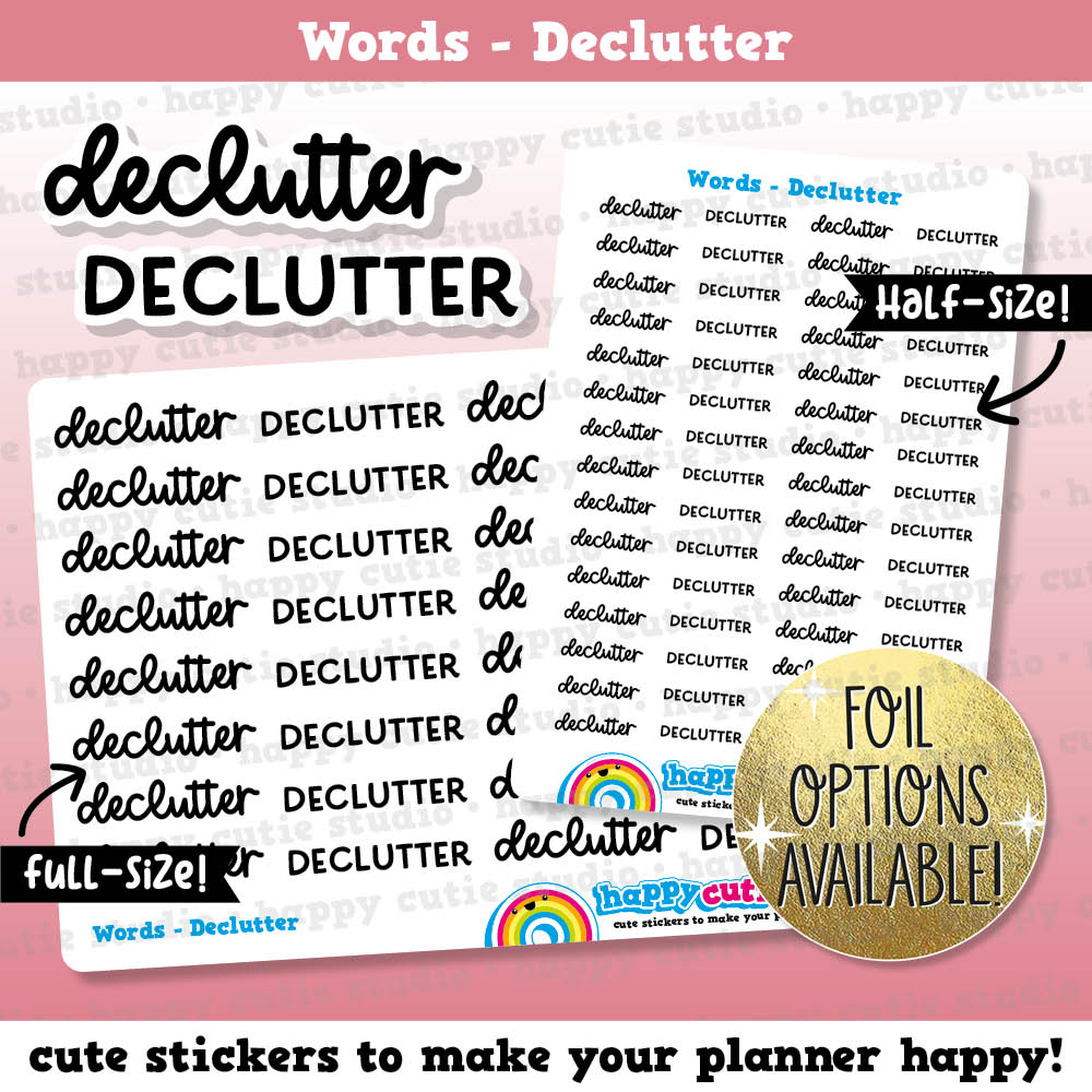 Declutter Words/Functional Planner Stickers – HappyCutieStudio