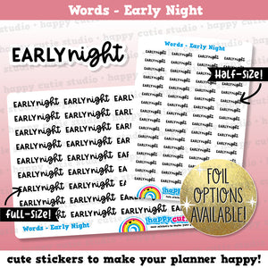 Early Night Words/Functional/Planner Stickers