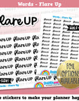 Flare Down Words/Functional Planner Stickers