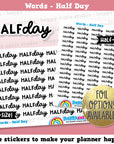 Half Day Words/Functional Planner Stickers