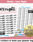 Late Night Words/Functional/Planner Stickers