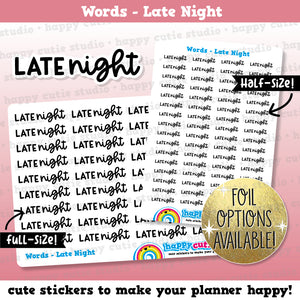 Late Night Words/Functional/Planner Stickers