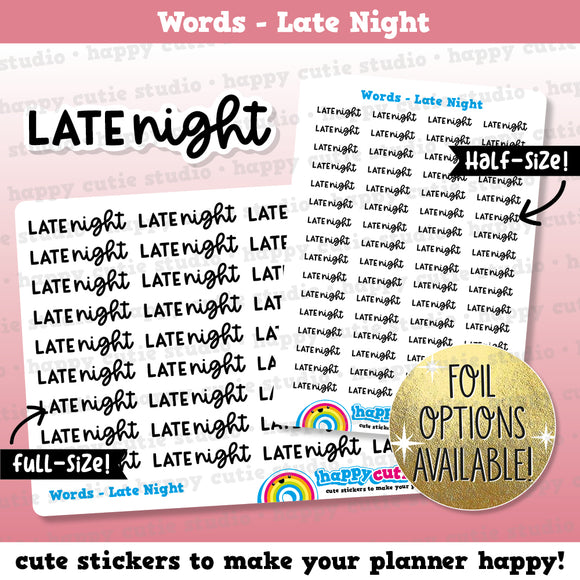 Late Night Words/Functional/Planner Stickers