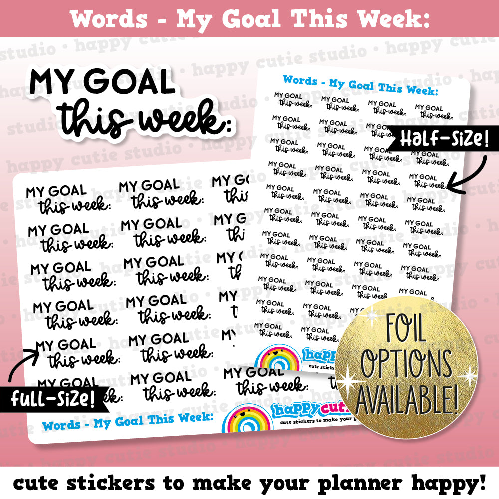 My Goal This Week/Functional/Planner Stickers