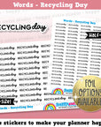 Recycling Day Words/Functional Planner Stickers