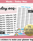 Today Was Words/Functional/Planner Stickers