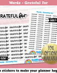 Grateful For Words/Functional/Planner Stickers