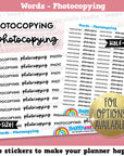 Photocopying Words/Banners/Functional Planner Stickers