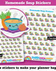 50 Cute Homemade Soup Planner Stickers