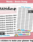 Brain Dump Words/Functional Planner Stickers