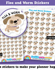 54 Cute Flea and Worm/Dog Care/Vet/Flea Planner Stickers