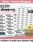 Grocery Shopping Words/Functional Planner Stickers