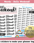 Hello Weekend Words/Functional Planner Stickers