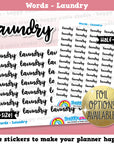 Laundry Words/Functional Planner Stickers