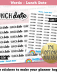 Lunch Date Words/Functional Planner Stickers