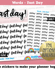 Fast Day Words/Functional Planner Stickers