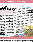 Meeting Words/Functional Planner Stickers