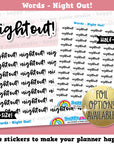 Night Out Words/Functional Planner Stickers