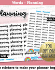 Planning Words/Functional Planner Stickers