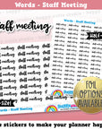 Staff Meeting Words/Functional/Planner Planner Stickers