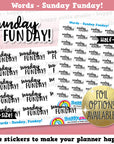 Sunday Funday Words/Functional Planner Stickers