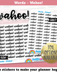 Wahoo Words/Banners Planner Stickers