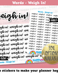 Weigh In Words/Functional Planner Stickers