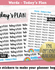 Today's Plan Words/Functional Planner Stickers