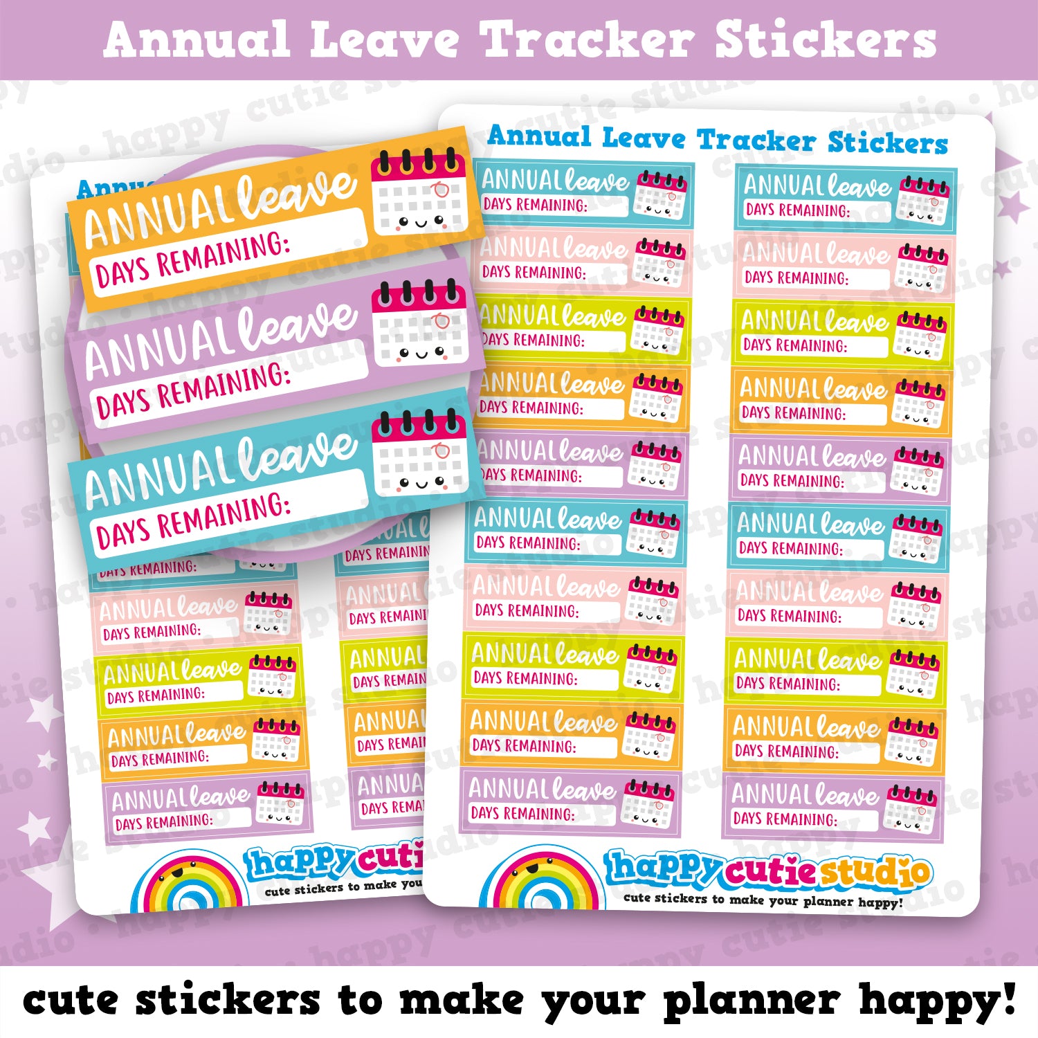 20 Cute Annual Leave Tracker Planner Stickers