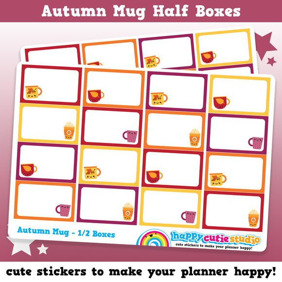 16 Cute Autumn Mug Half Box/Functional/Practical Planner Stickers