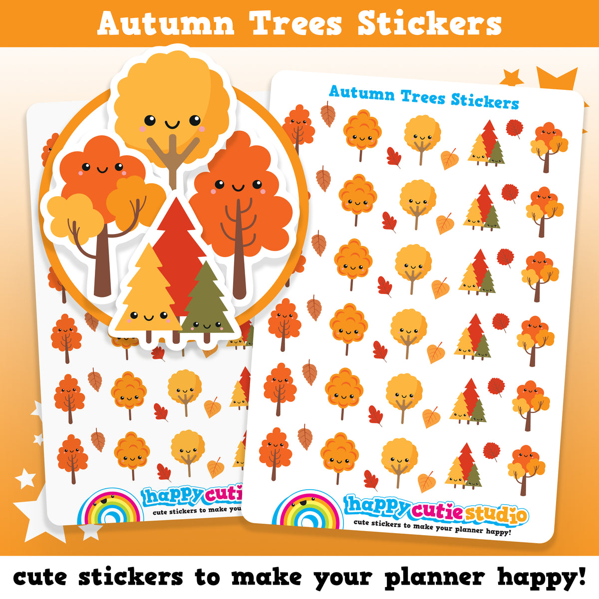 Cute Fall Computer Sticker 30 Cute Autumn/Fall Tree Planner Stickers – HappyCutieStudio