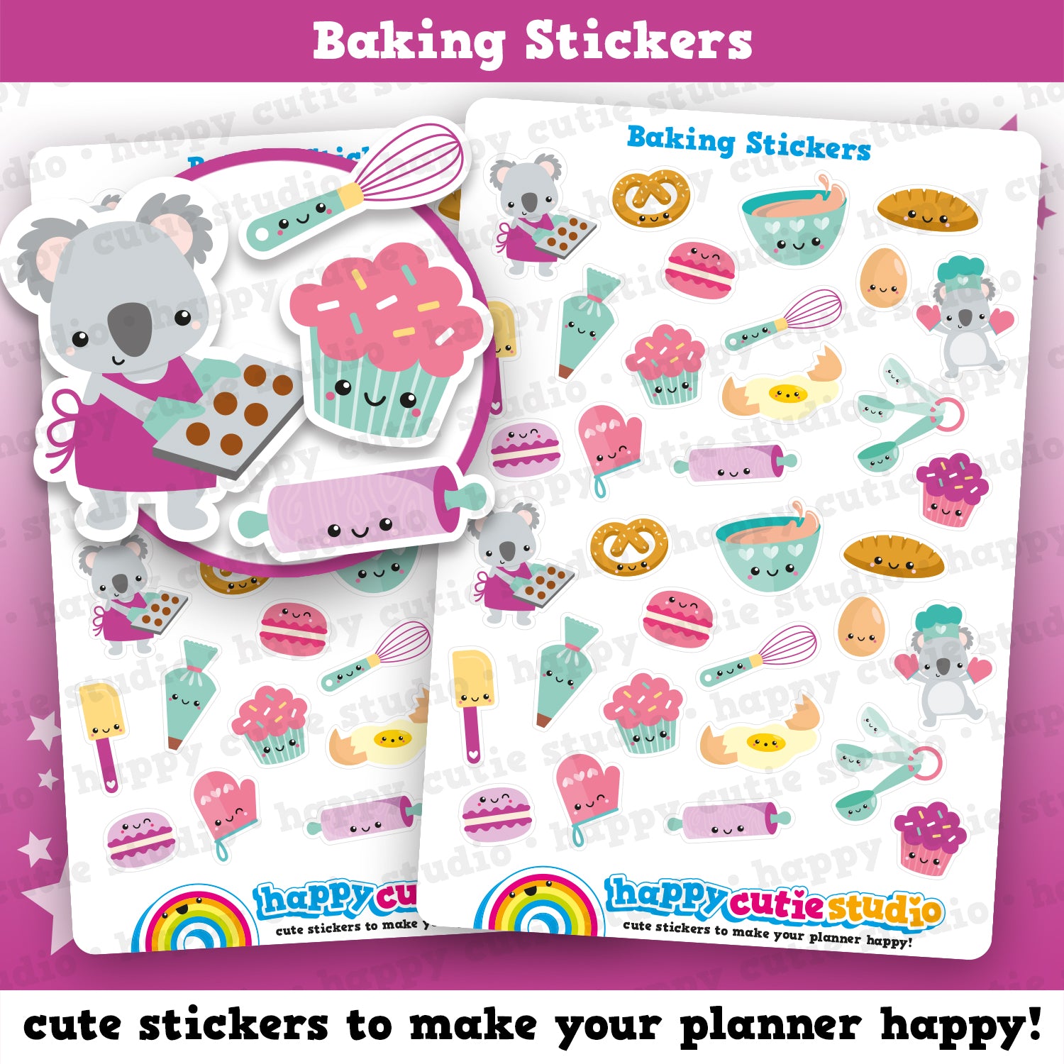 34 Cute Baking/Cooking/Cakes/Cookies Planner Stickers