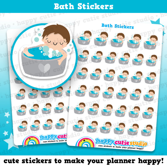 35 Cute HCS Boys Bath/Bathtime/Wash Planner Stickers